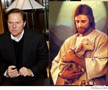 Christ [with lamb] and agent Boras